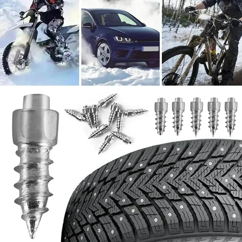 Winter Snow Spike Studs – Anti-Slip Tire & Shoe Ice Screws