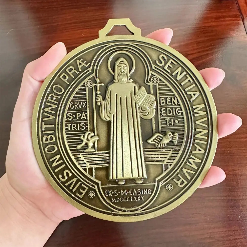 Extra Large Saint Benedict Medal 5-Inch Zinc Alloy Pendant