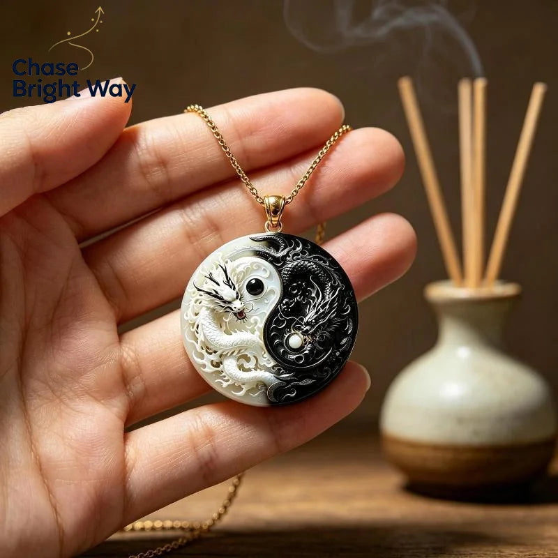 Yin Yang Twin Dragons Pendant Necklace – Gothic Alloy Choker