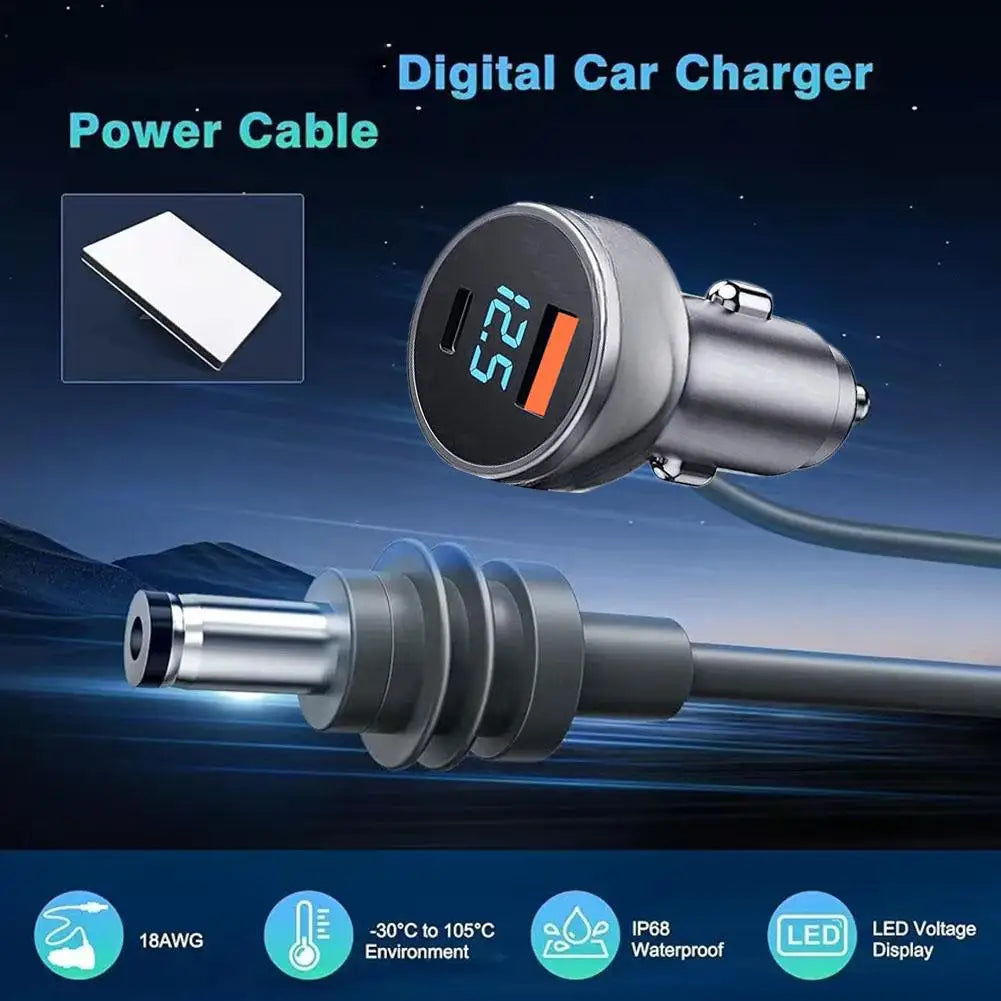 Starlink Mini Car Charger Cable 3-in-1 Digital Display USB-C