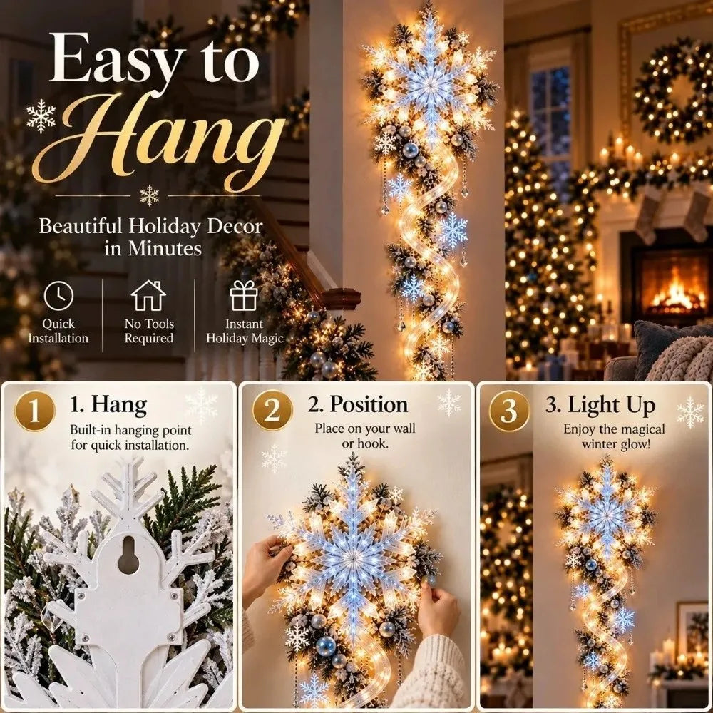 Giant LED Snowflake Light – Christmas Wall Hanging Decoration