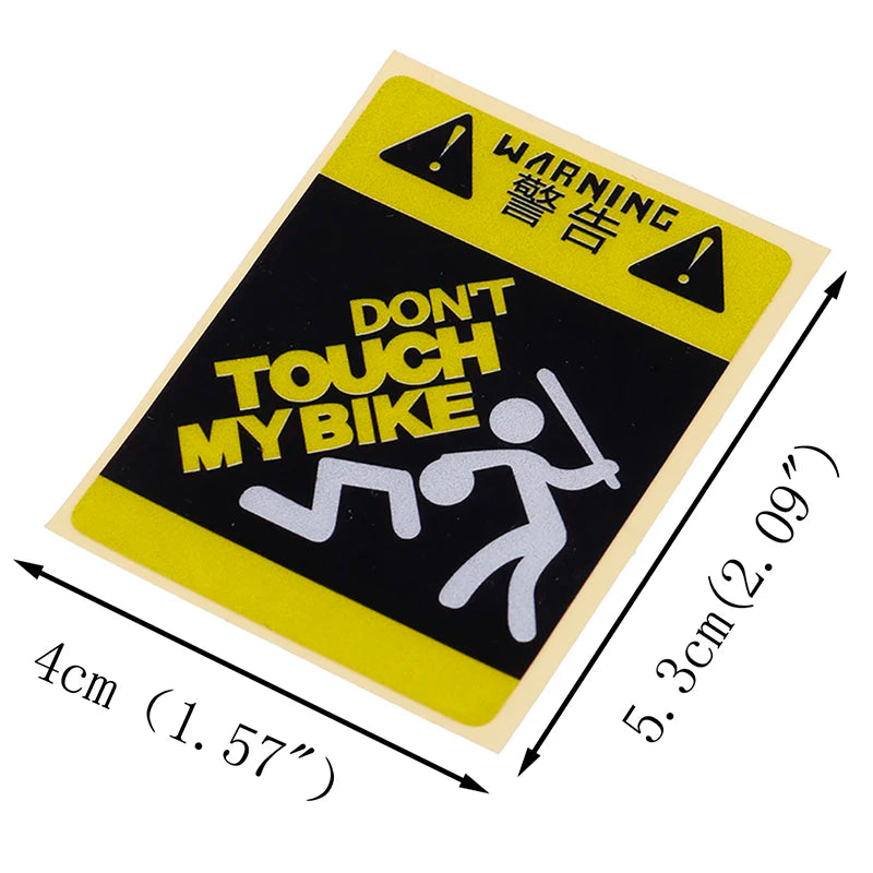 Don't Touch My Bike Waterproof Reflective Warning Decal Yellow
