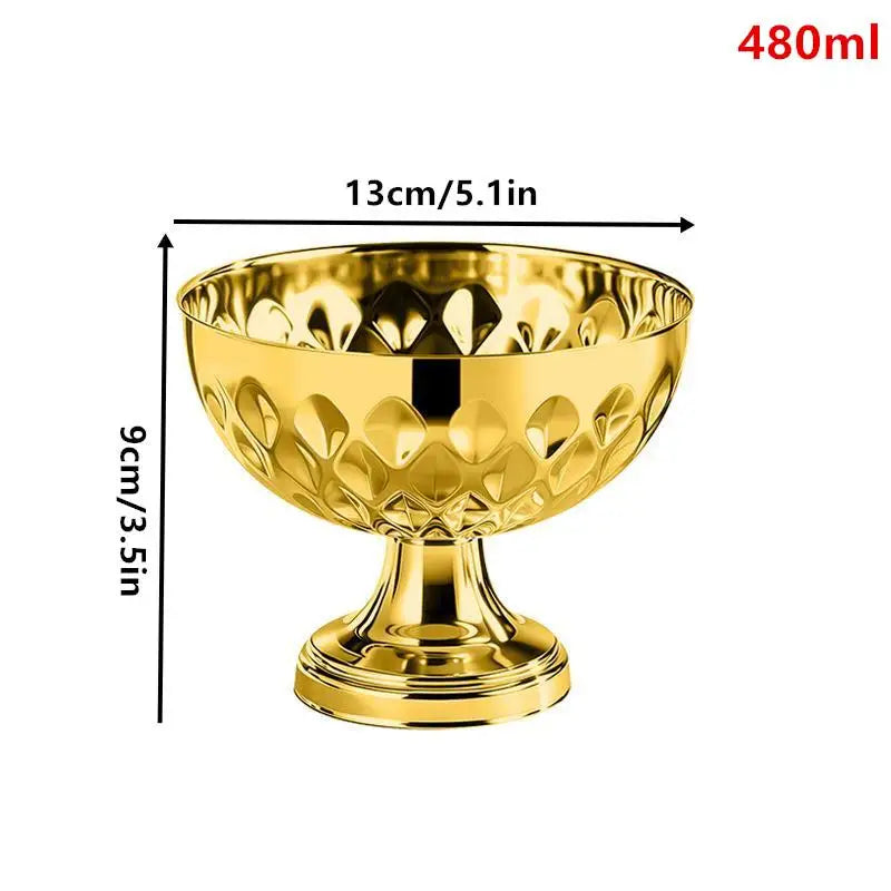 Stainless Steel Goblet Snack Bowl – Ice Cream, Salad & Fruit