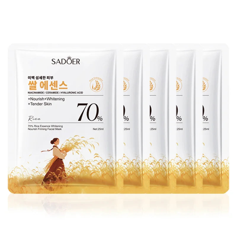 SADOER White Rice Brightening Face Masks – Hydrating & Firming