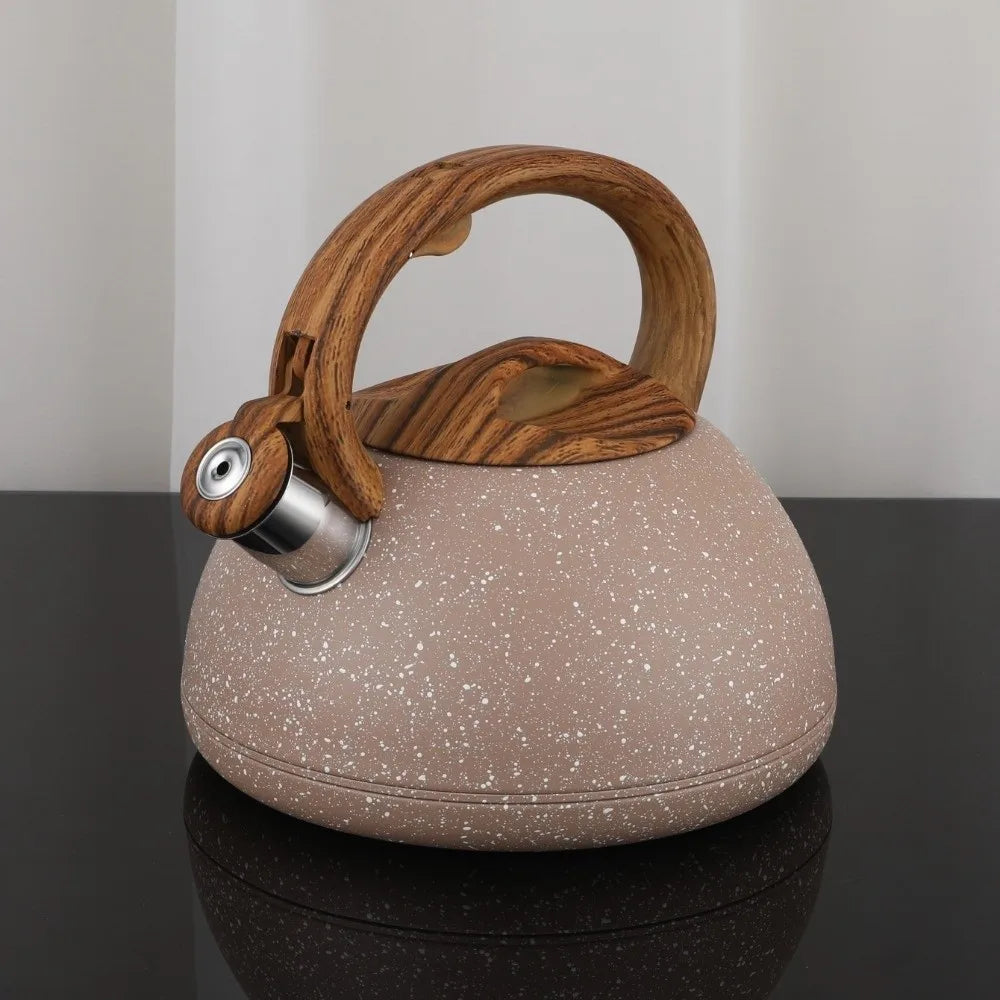 Stainless Steel Whistling Kettle 3L – Wooden Handle, Gas & Induction