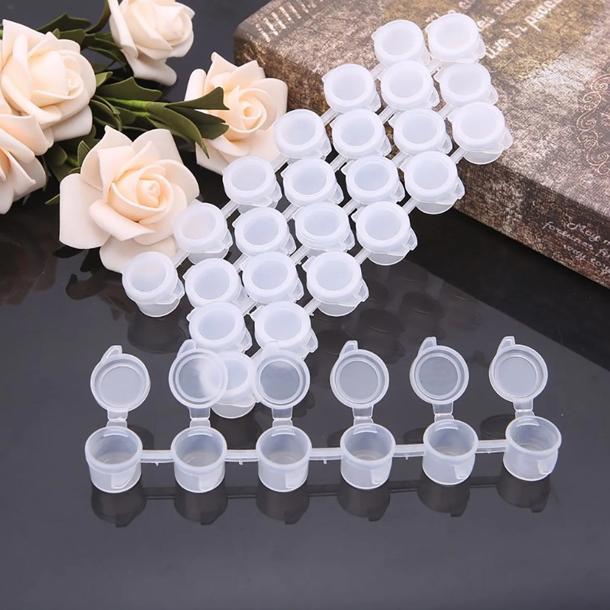 Empty Mini Paint Pod Strips – 10 Strips, 60 Pots Storage