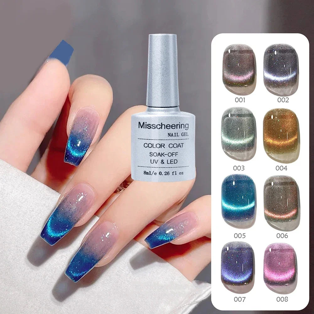 Cat's Eye Magnetic Gel Nail Polish – UV/LED Crystal Blue 8ml