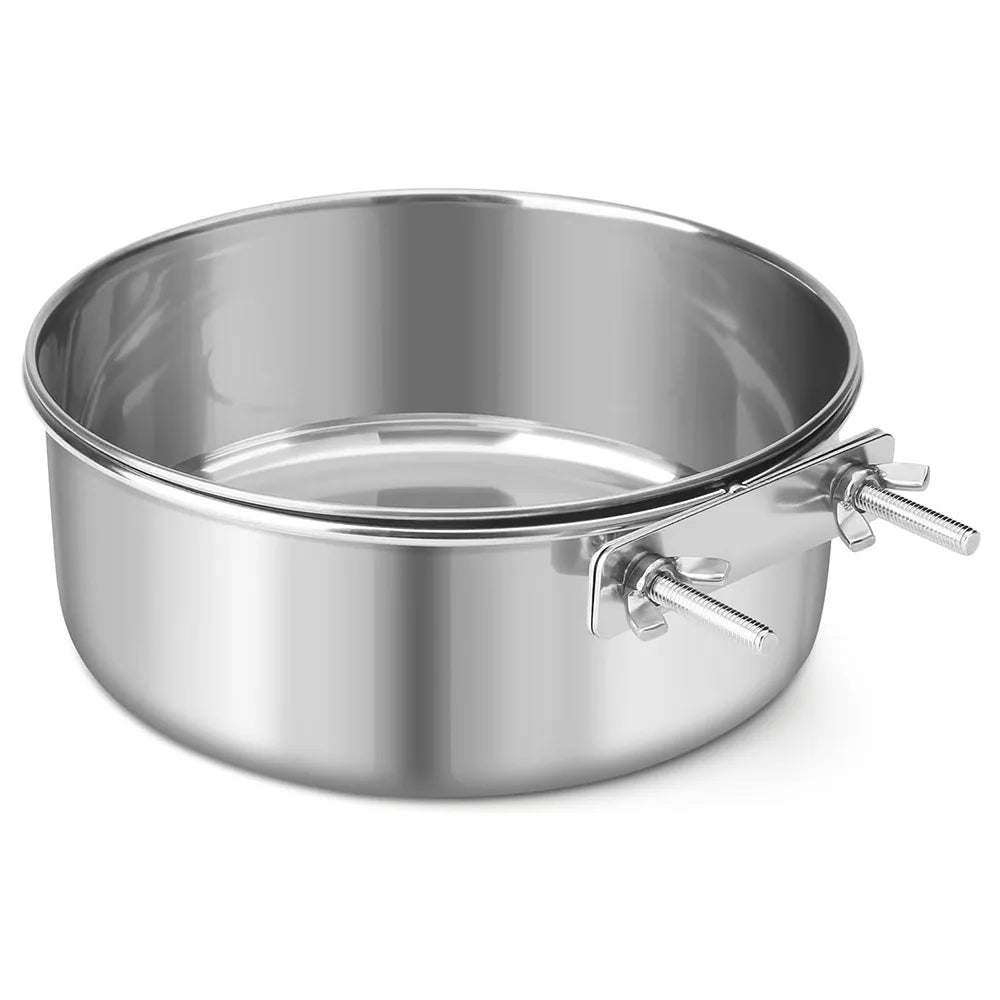 Stainless Steel Hanging Cage Bowl – Anti-Gnaw Pet Feeder