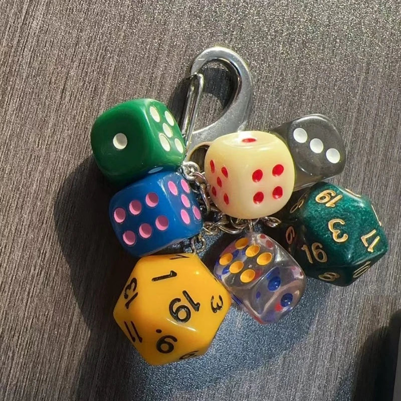 Vintage Irregular Dice Keychain Bag Charm & Phone Chain