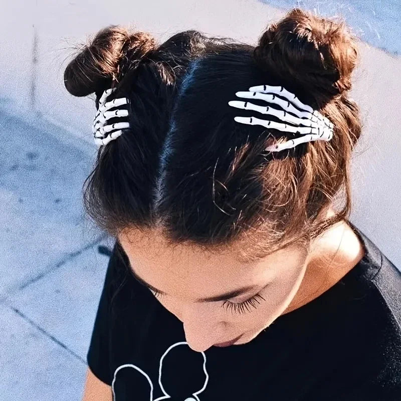 Halloween Skeleton Claw Hair Clip – Skull Punk Rock Hairpin
