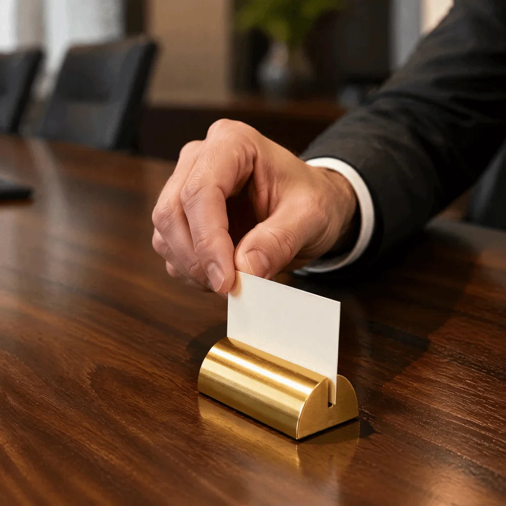 Gold Stainless Steel Place Card Stands | Semicircular Table Holders