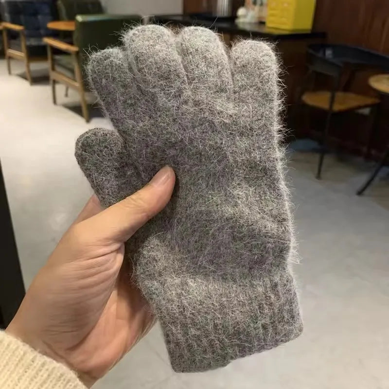 Women's Winter Knit Cashmere Gloves – Full Finger Warm Outdoor