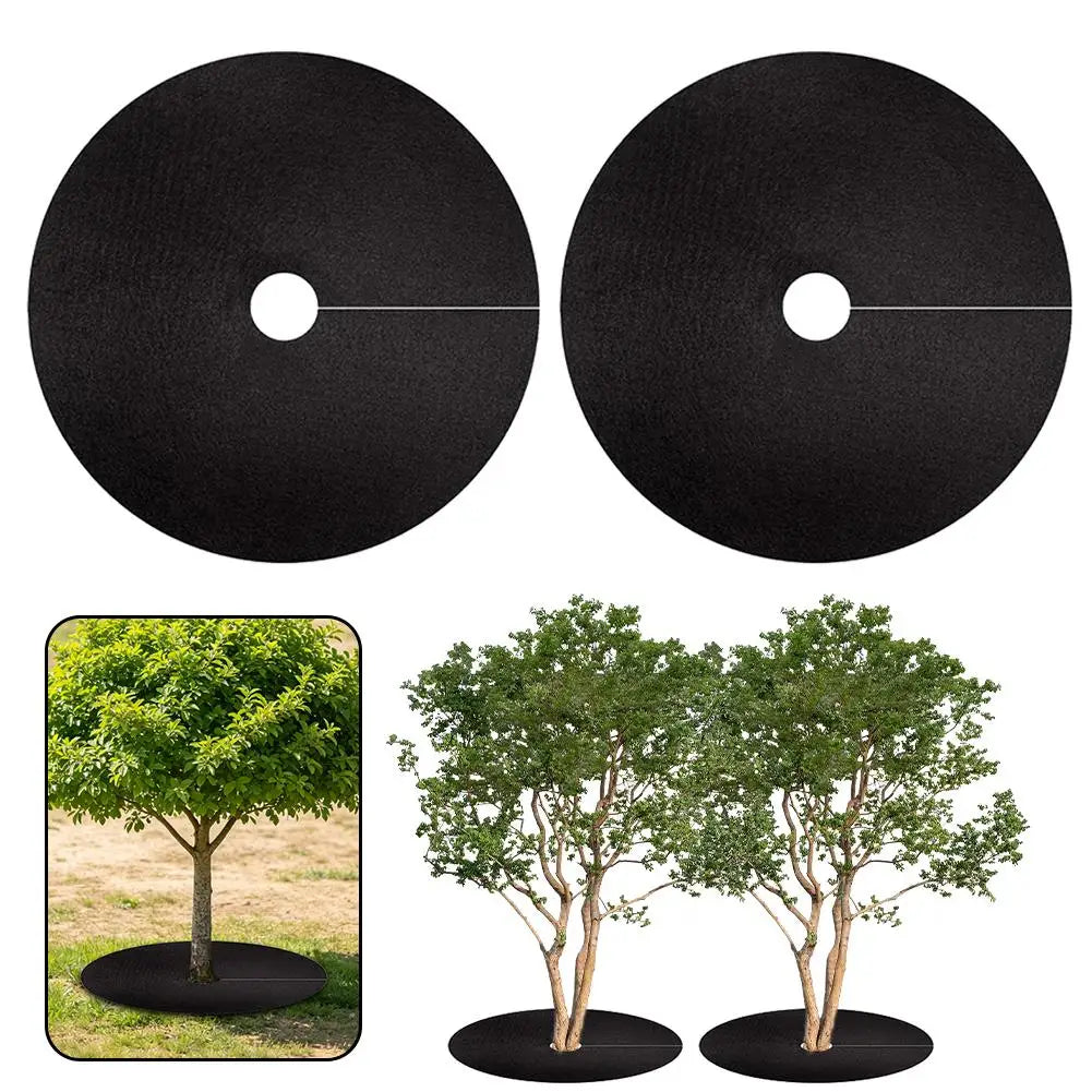 Non-Woven Tree Mulch Ring Weed Control Mat 72–92cm | 1–5 Pack