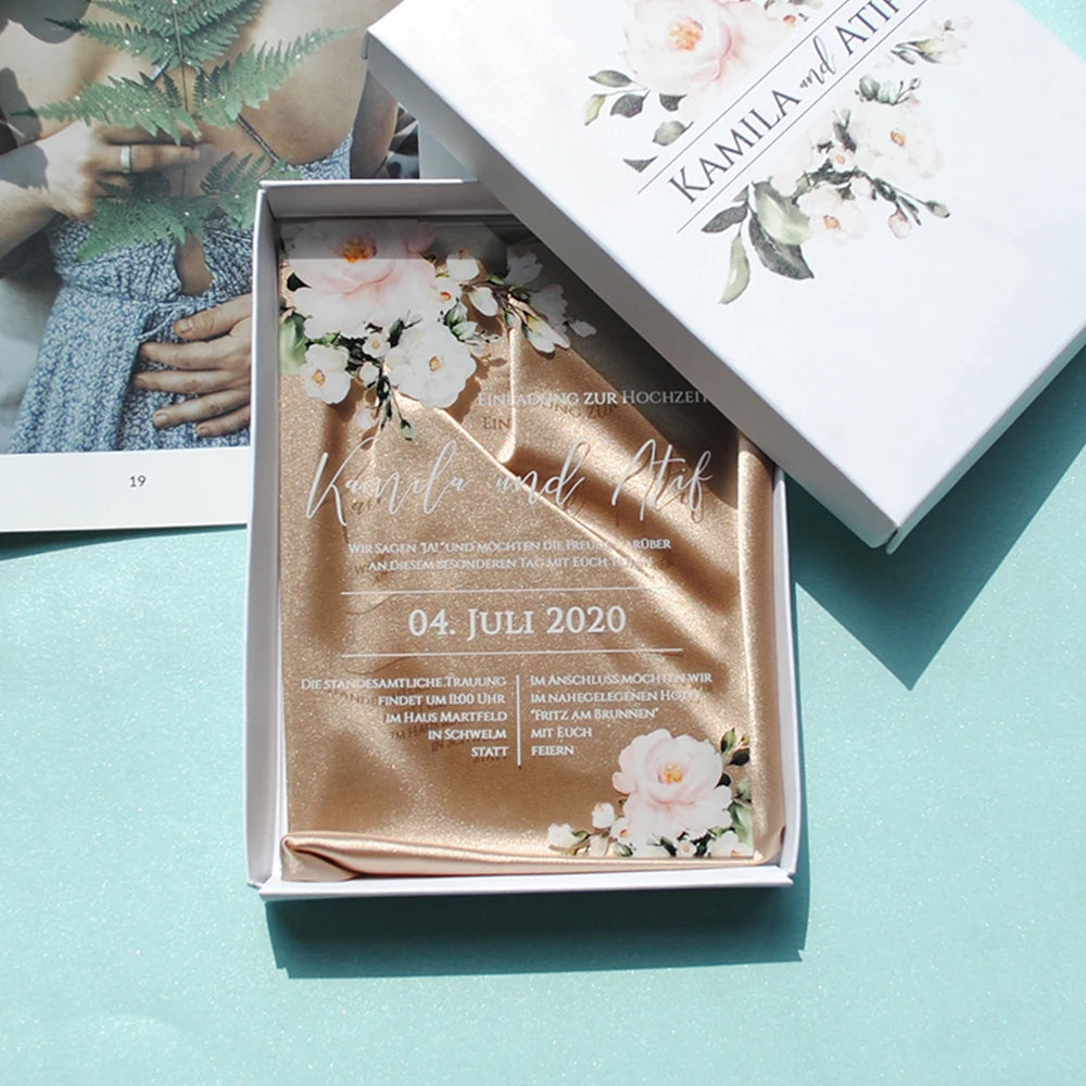 Transparent PVC Wedding Invitation Cards | Personalized 10Pcs