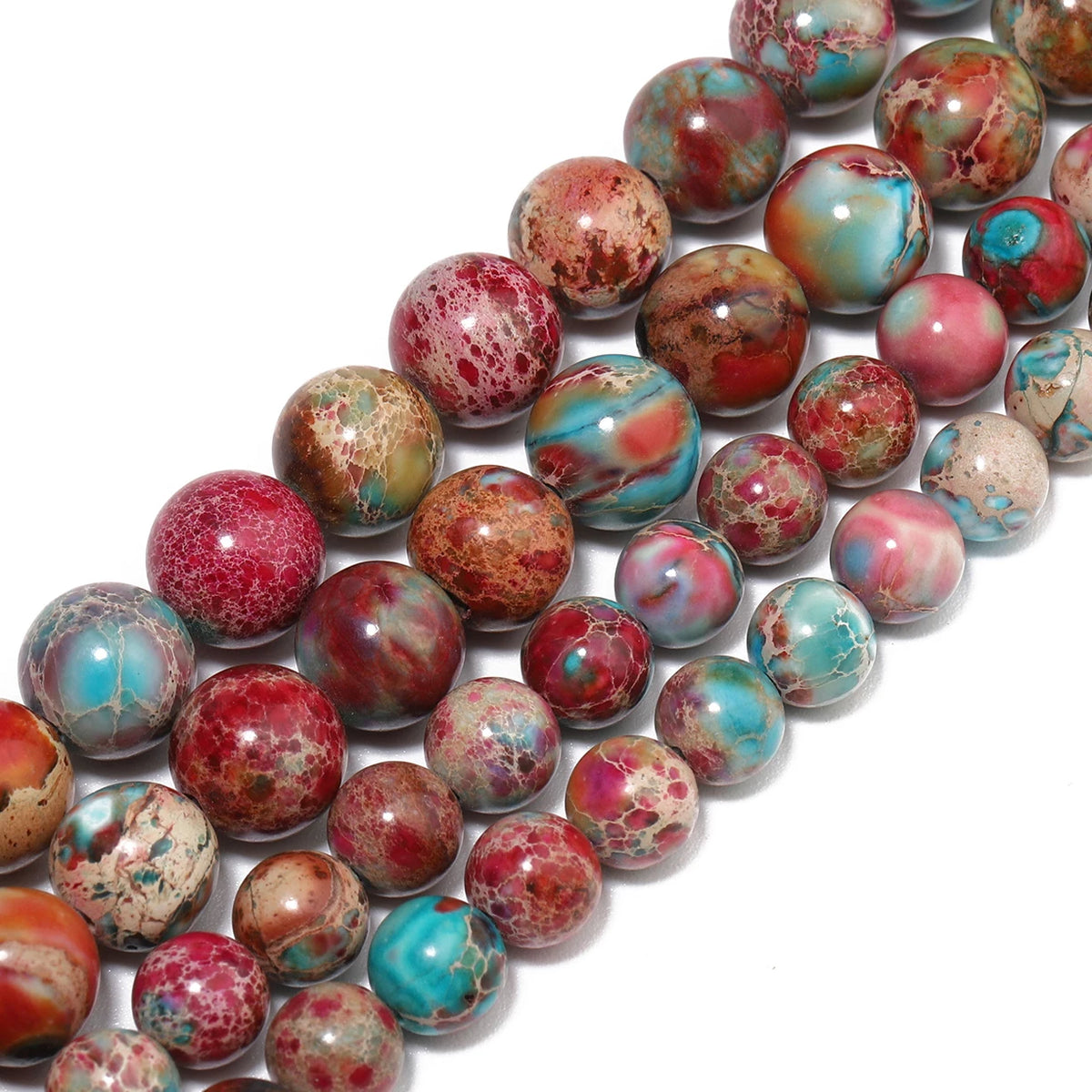 Sea Sediment Jasper Beads 8mm – Natural Stone DIY Jewelry