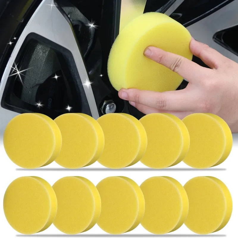 10-Pack Round Car Wash Polishing & Waxing Sponge Blocks