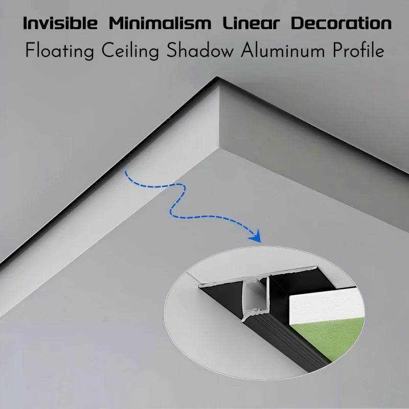 T/Z-Shape Shadow Gap LED Aluminum Channel Profile Ceiling Trim