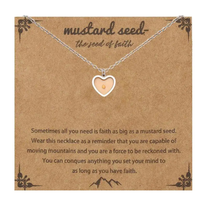 Mustard Seed Faith Pendant Necklace | Gold & Silver Stainless Steel