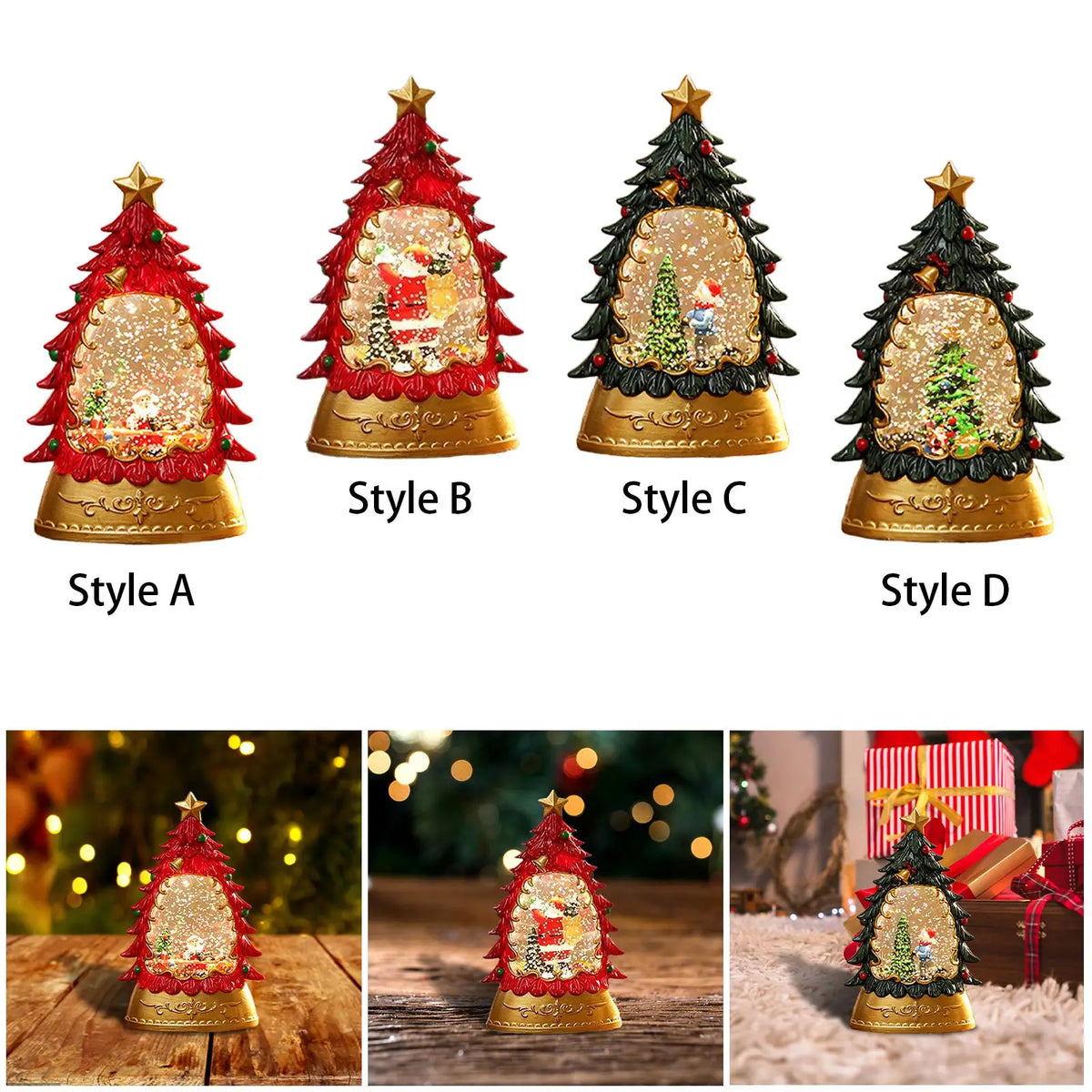 Christmas Snow Globe Light – Tree Scene Lantern Decoration
