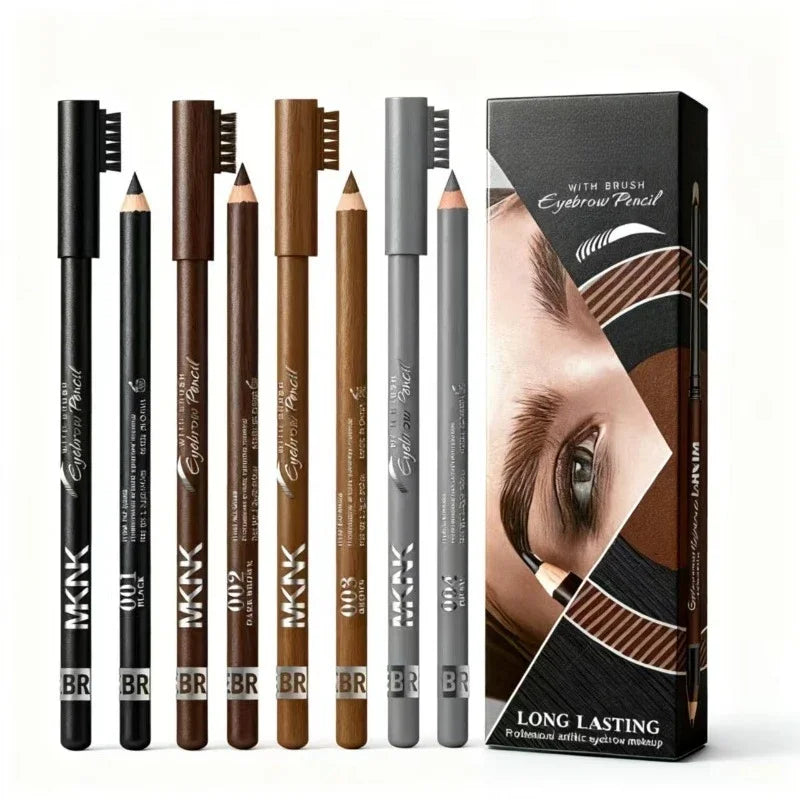 Wooden Double-Ended Eyebrow Pencil – 4 Shades, Waterproof
