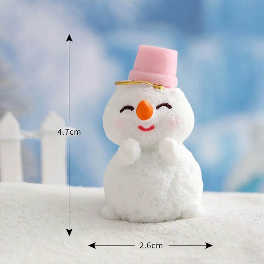 Snowman Bunny Miniature Figurine – Christmas Micro Landscape Décor