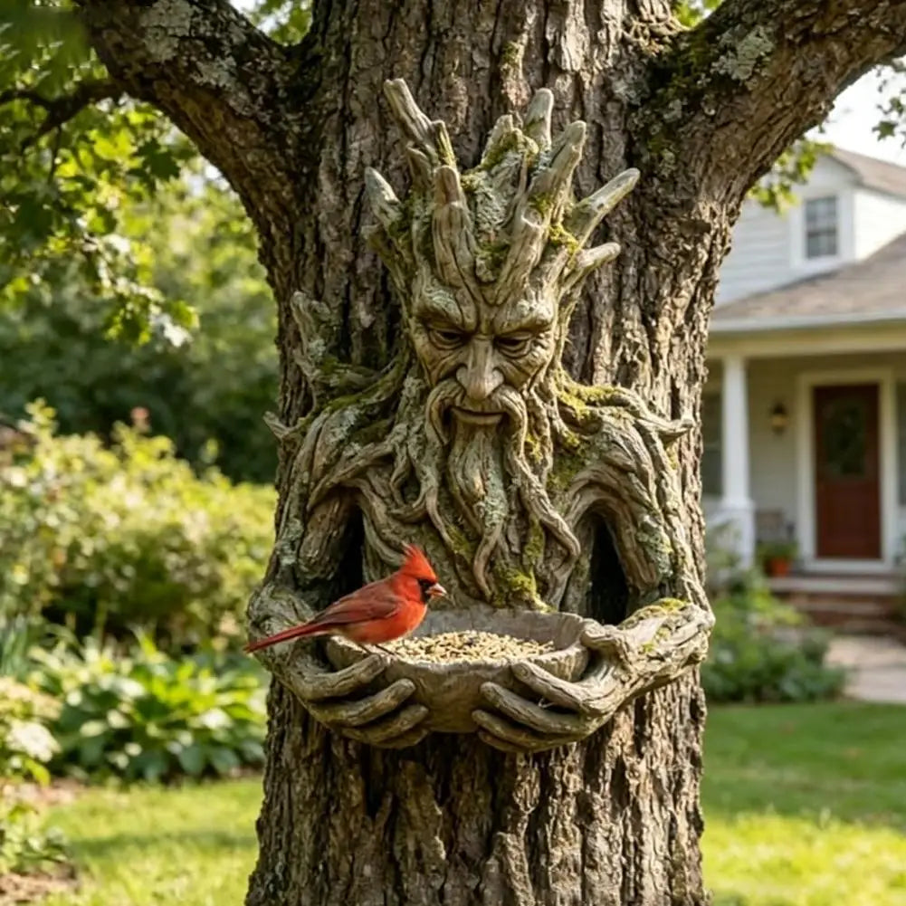 Tree Spirit Bird Feeder – Weatherproof Resin Garden Sculpture