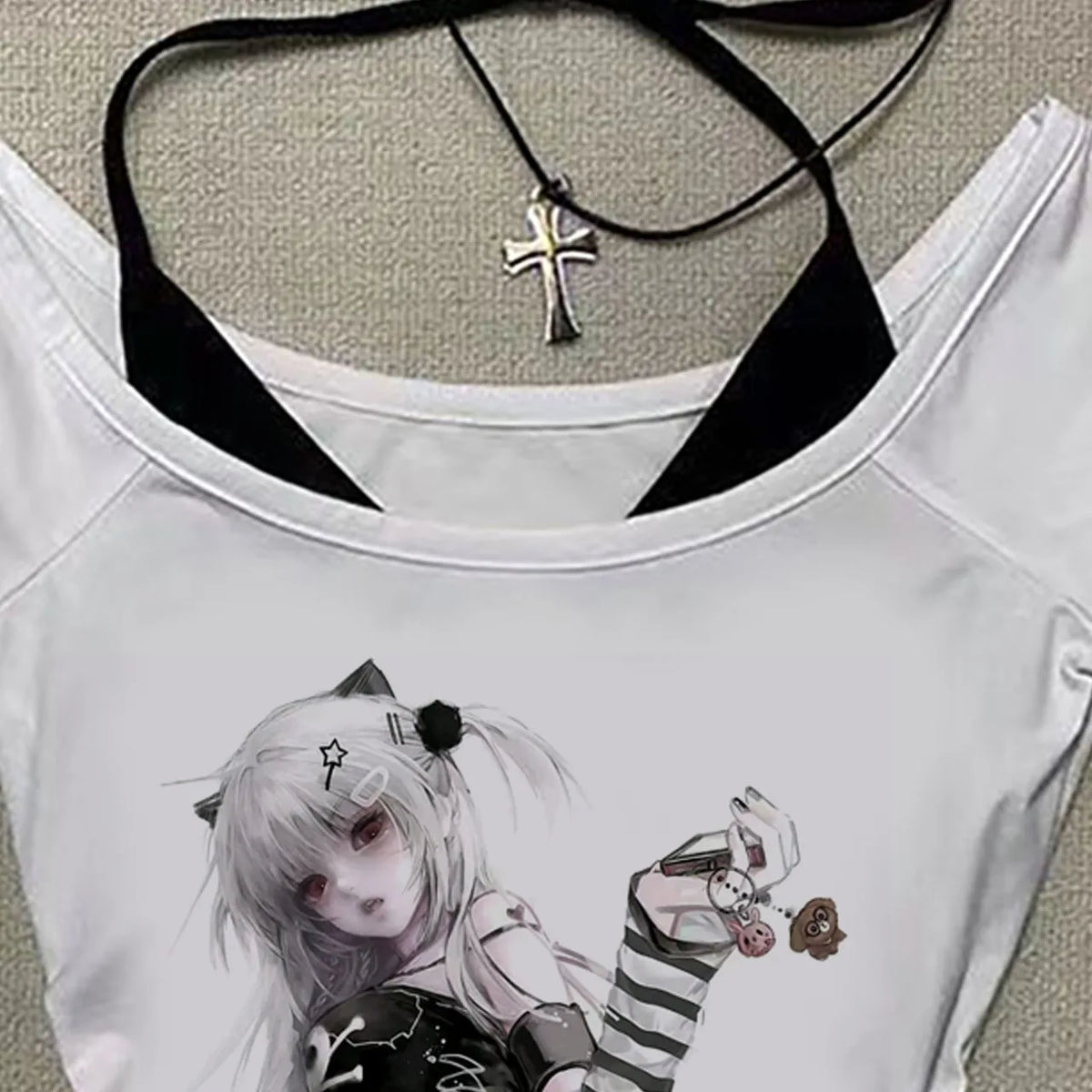 Women's Y2K Cropped Graphic Tee – Vintage 90s 2000s Top
