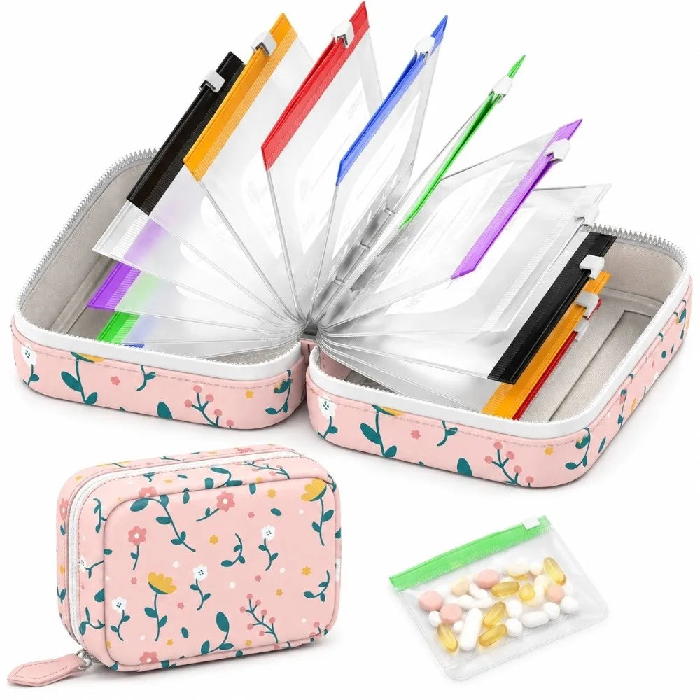 BPA-Free Weekly Pill Organizer – 14 Zippered Pouches Travel Case