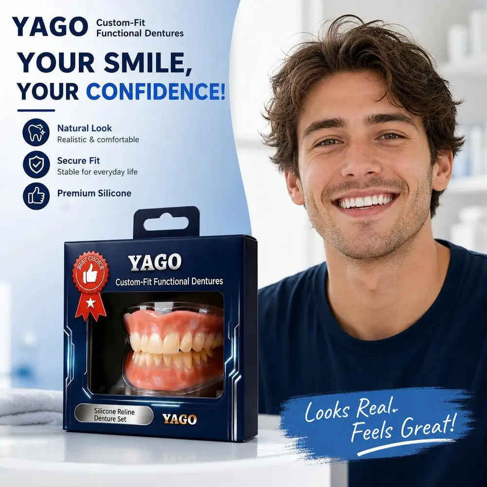 Silicone Cosmetic Dentures Set – Moldable Upper & Lower Arches