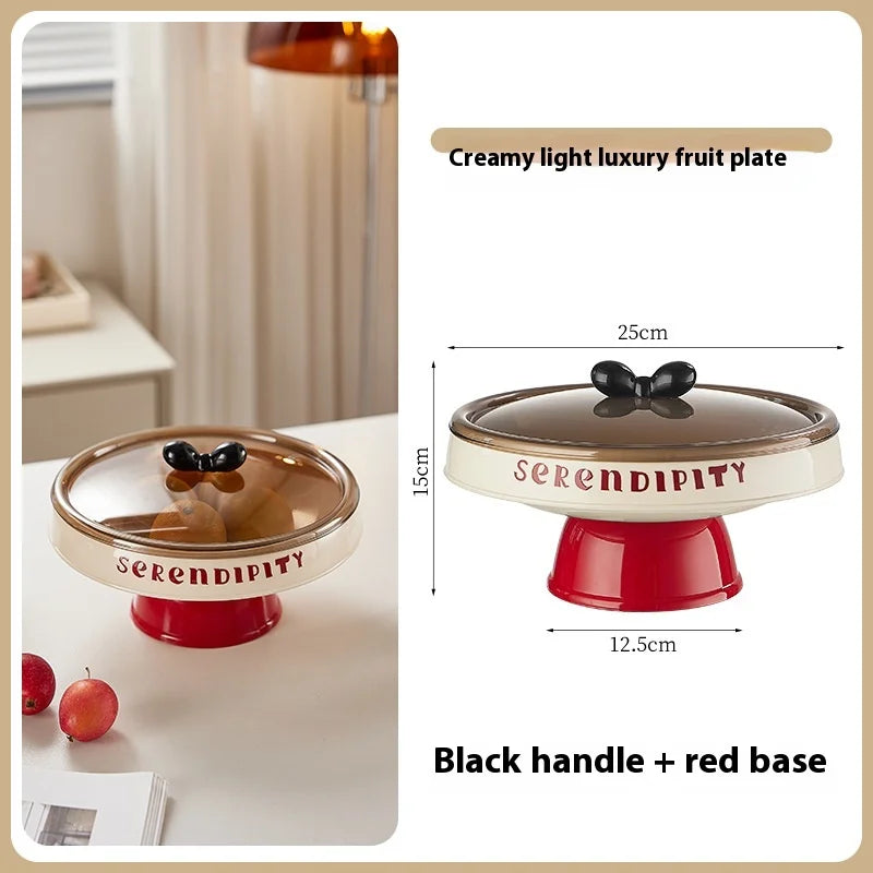 Elevated Fruit Bowl & Snack Tray with Lid – Colorful Organizer