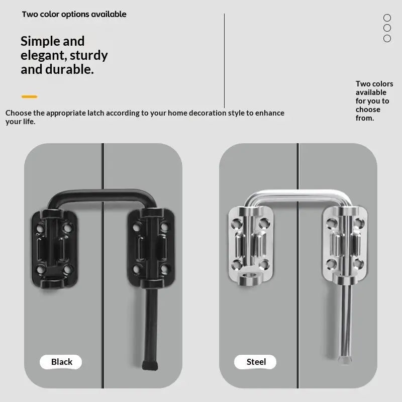 Stainless Steel Gate Latch 90/180° Non-Perforated Door Lock Set