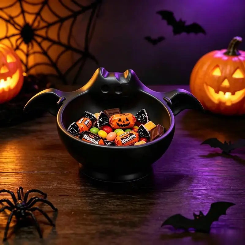 Halloween Bat Candy Bowl – Gothic Snack Serving Dish