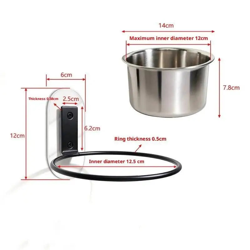 Wall Mounted Pet Bowl – No-Drill Stainless Steel Feeder