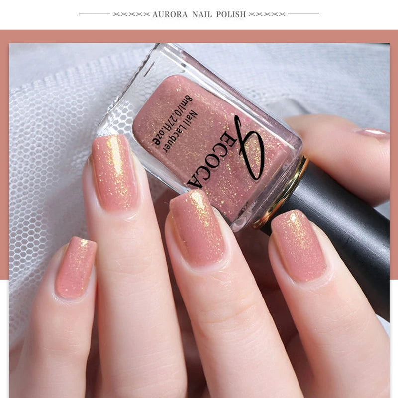 Handaiyan Laser Glitter Nail Polish – Aurora Rainbow 8ml