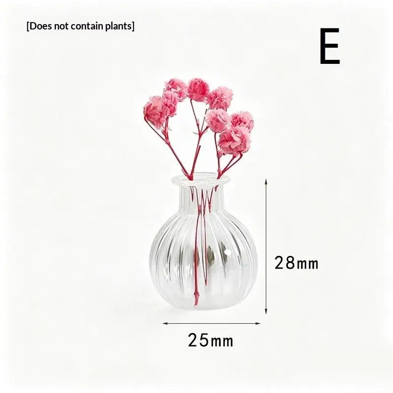 Mini Clear Glass Flower Vases Set of 1 or 5 | Home Décor