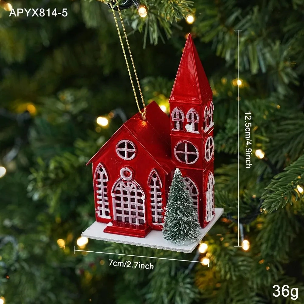 Red Novelty Christmas Ornaments – Glossy Plastic Hanging Pendants