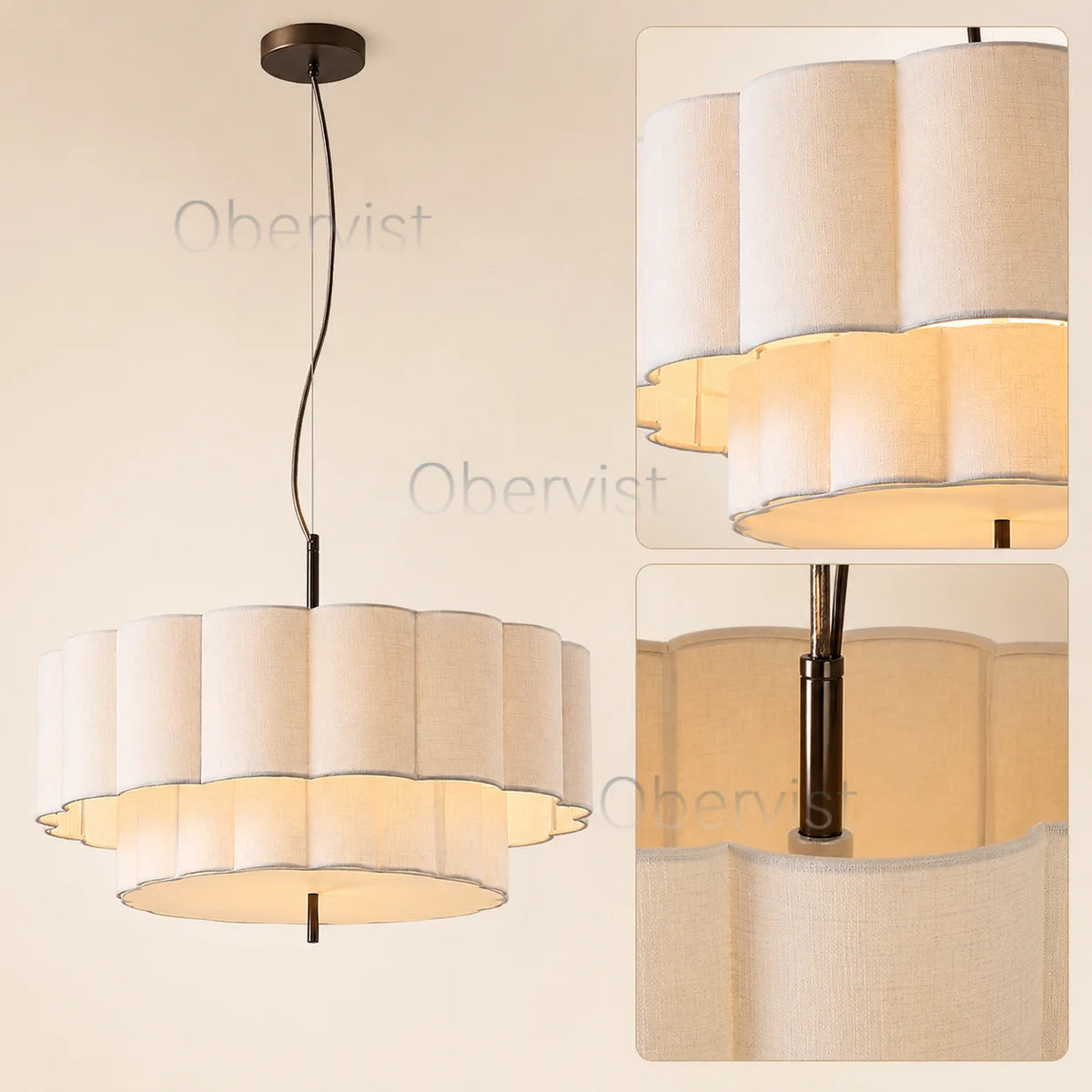 Wabi Sabi Fabric Pendant Light | Nordic Minimalist Ceiling Lamp