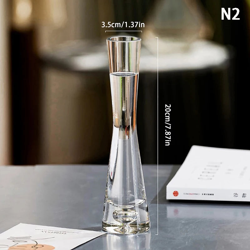 Transparent Glass Flower Vase – Bud Vase for Home & Weddings