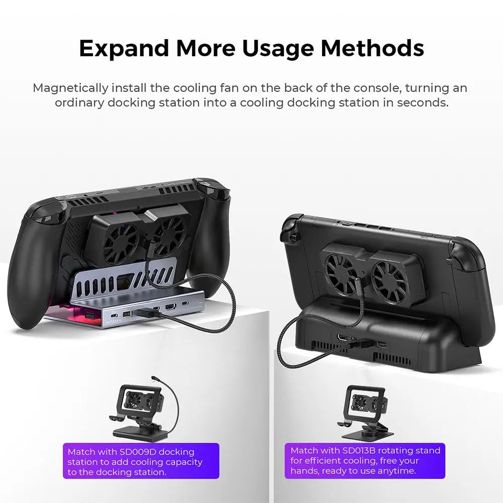 Magnetic Dual Fan Cooler for Steam Deck, XBOX Ally X, Legion Go