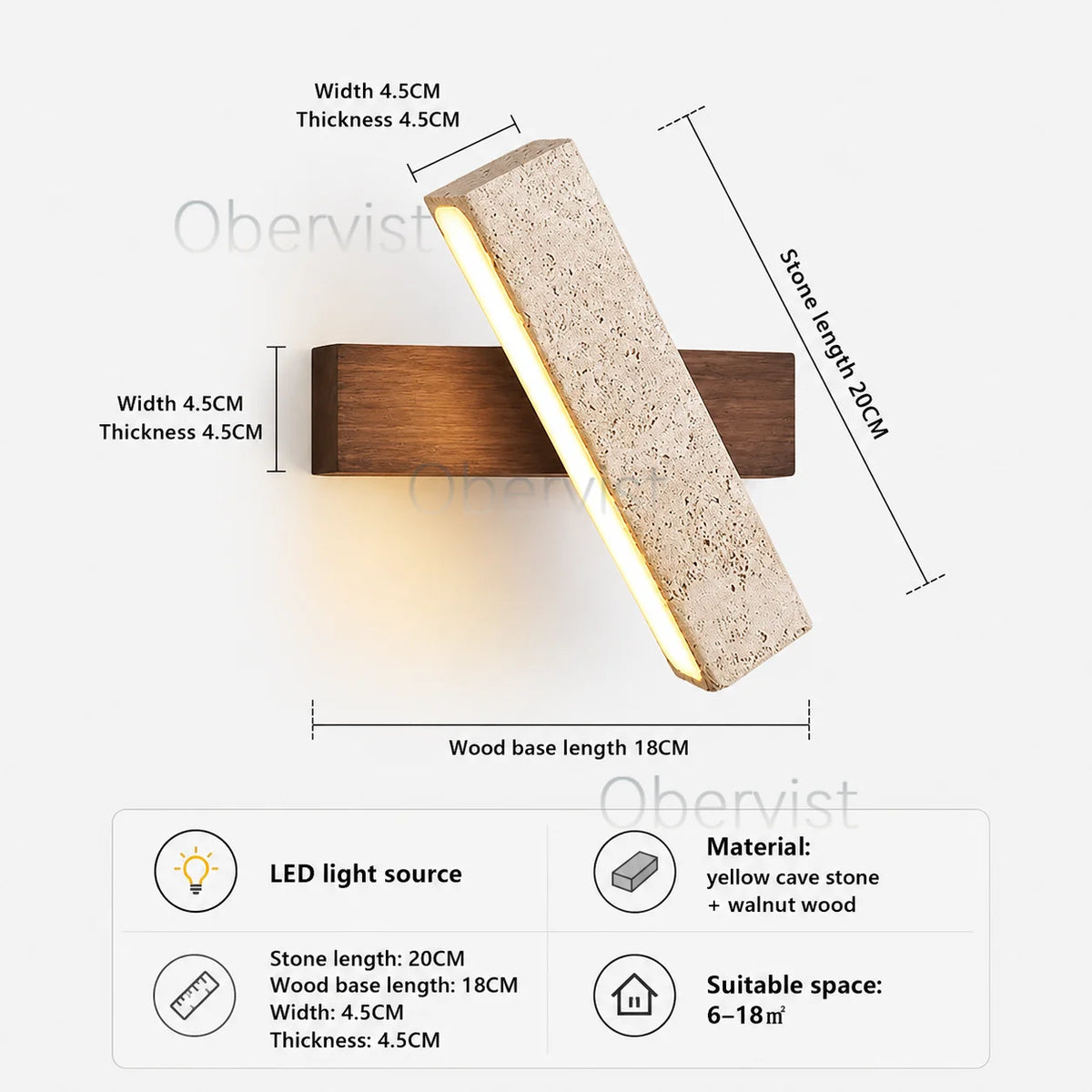 Wabi-Sabi Travertine LED Wall Sconce | Rotatable Pull Chain Lamp