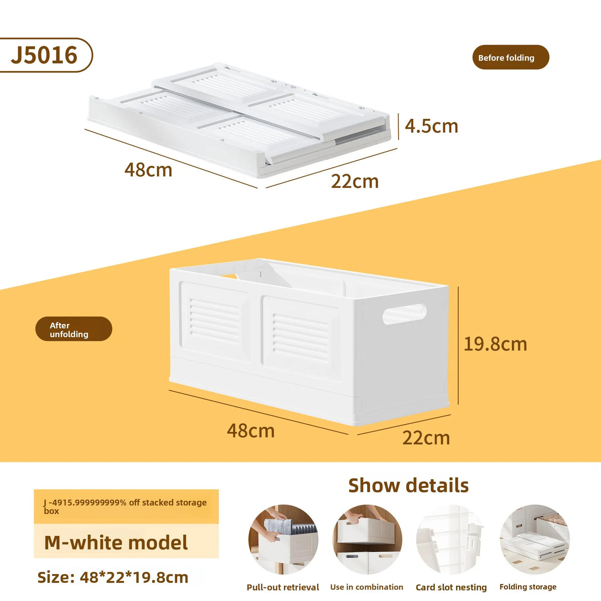 Foldable Clothes Storage Box – Large Wardrobe Organizer