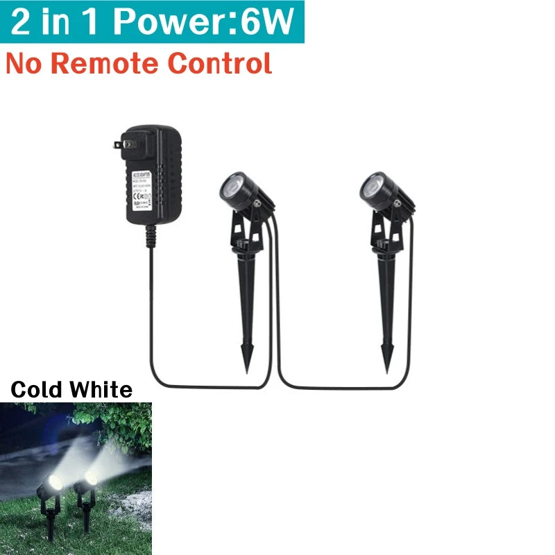 Outdoor RGB LED Lawn Spike Lamp IP65 Remote Control Garden Light