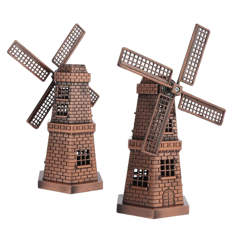 Vintage Red Bronze Windmill Ornament – Alloy Home Decor