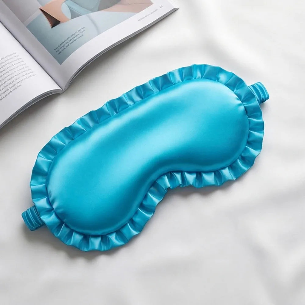 Silk Ruffle Sleep Eye Mask – Soft Breathable Light Blocking