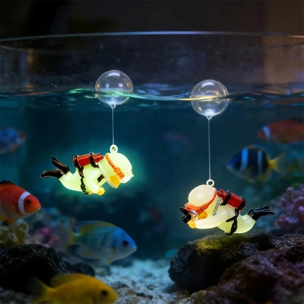 Glow in the Dark Mini Diver Resin Fish Tank Ornament