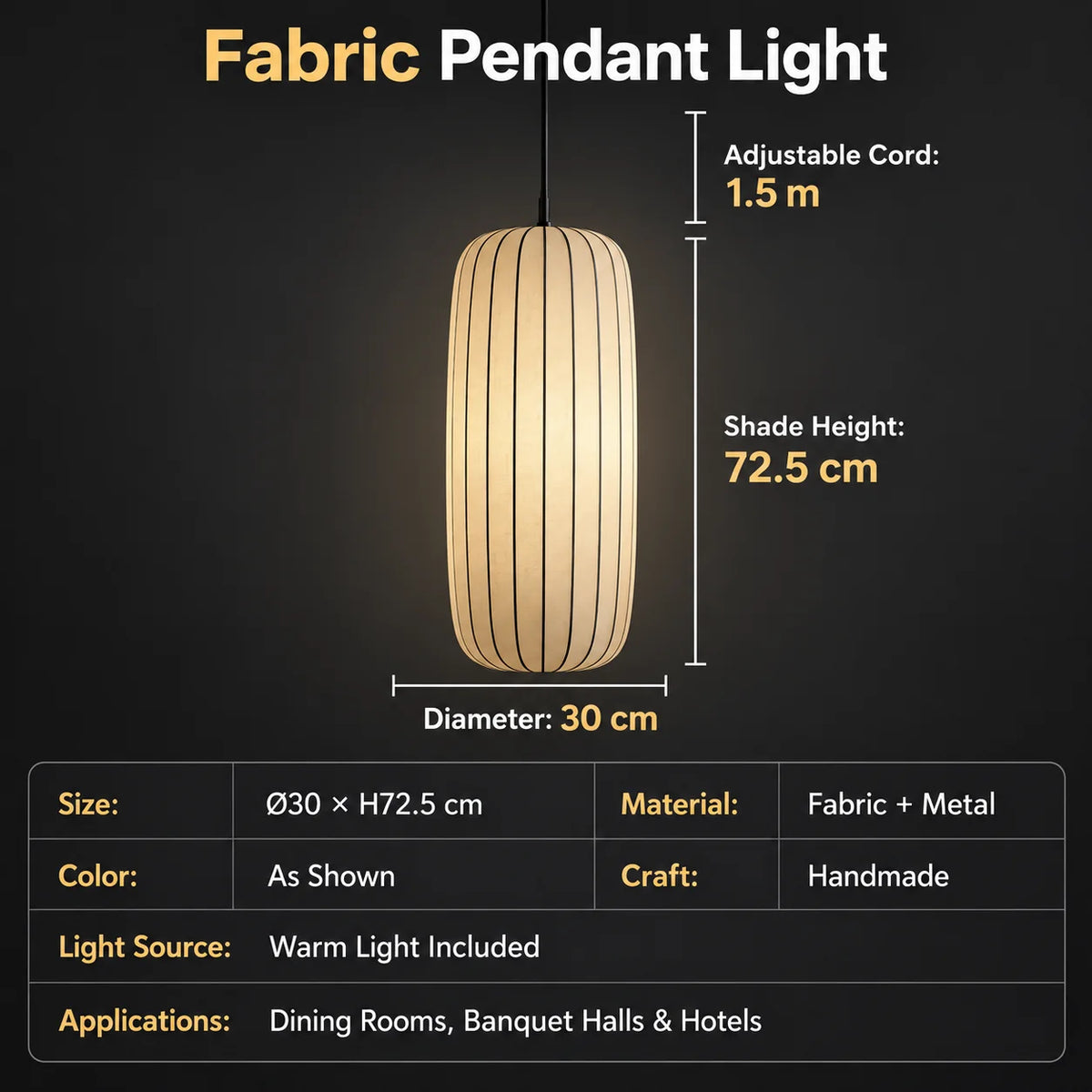 Wabi Sabi Silk Pendant Light E27 | Japanese Nordic Chandelier