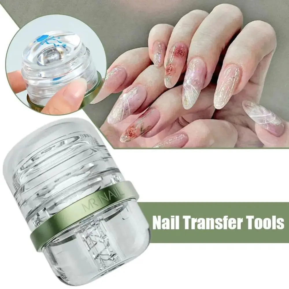 Silicone Telescopic Capsule Nail Art Stamper & Transfer Tool