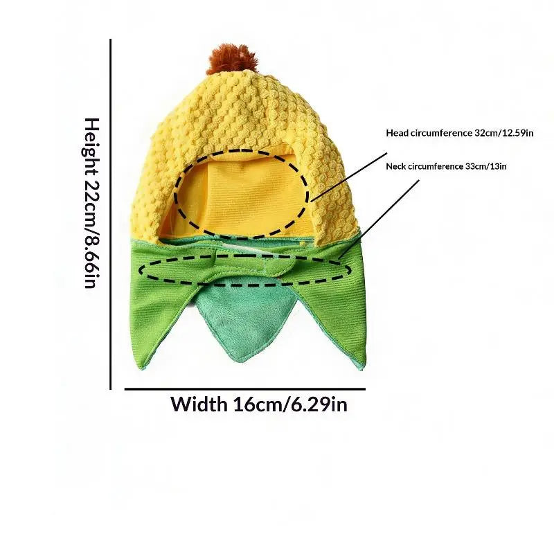 Tiger Fruit Cat Plush Hat – Adjustable Pet Cosplay Headwear