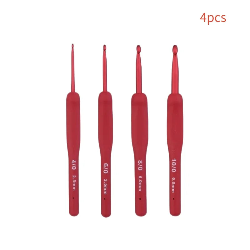 Silicone Crochet Hooks Set – Frosted Aluminum DIY Needles