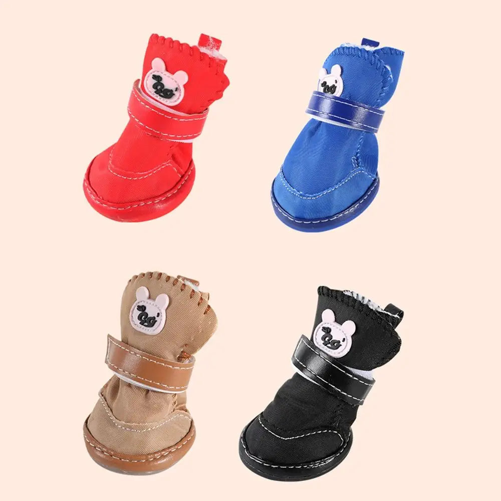 Non-Slip Waterproof Dog Snow Boots – Warm Pet Shoes 4-Pack